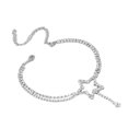 thumbnail image 1 of Sta R Double Layer Rhinestone Anklet Exquisite Novelty Shiny Beach Anklet For Women, 1 of 4