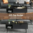 thumbnail image 2 of Lift Top Coffee Table ，Wooden Furniture with Hidden Compartment and Adjustable Storage-Black, 2 of 9