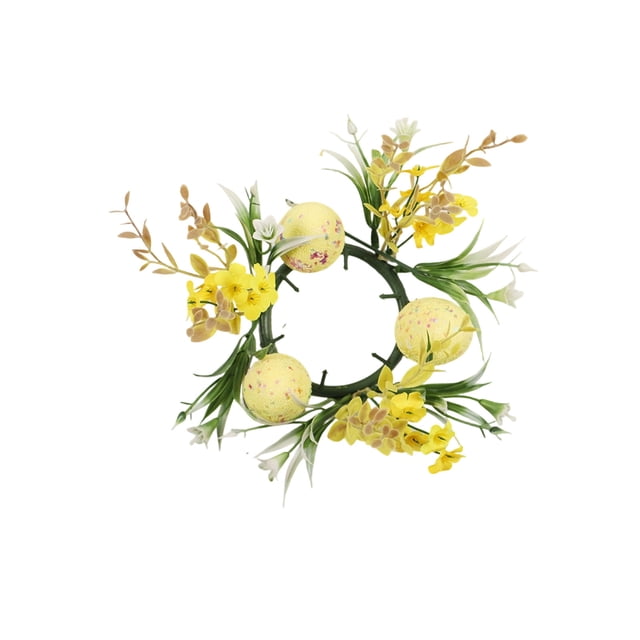 Cheapark Easter Candlestick Wreath with Egg Vines Decoration for Holiday Party Home and Spring Front Door Table Centerpiece