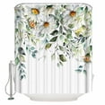 thumbnail image 2 of Eucalyptus Leaves Bathroom Curtain 78 Inch Shower Curtain with Hooks, White Daisy Spring Floral Summer Botancial Waterproof Polyester Bath Curtain Washable Bathtub Curtain 54''x 78'', 2 of 6