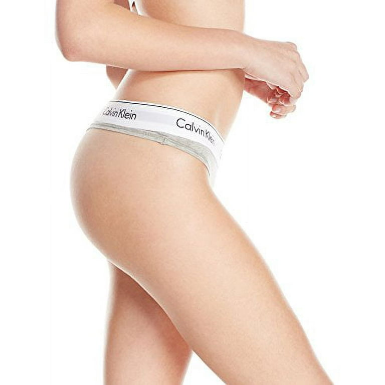 Calvin Klein Women's 1X-3X Modern Cotton Thong Panty, Grey Heather
