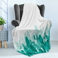 thumbnail image 4 of Butterfly Soft Flannel Fleece Blanket, Abstract Spring Nature Theme Butterfly Silhouettes Peaceful Romantic Illustration, Cozy Plush for Indoor and Outdoor Use, 70" x 90", Teal White, by Ambesonne, 4 of 5
