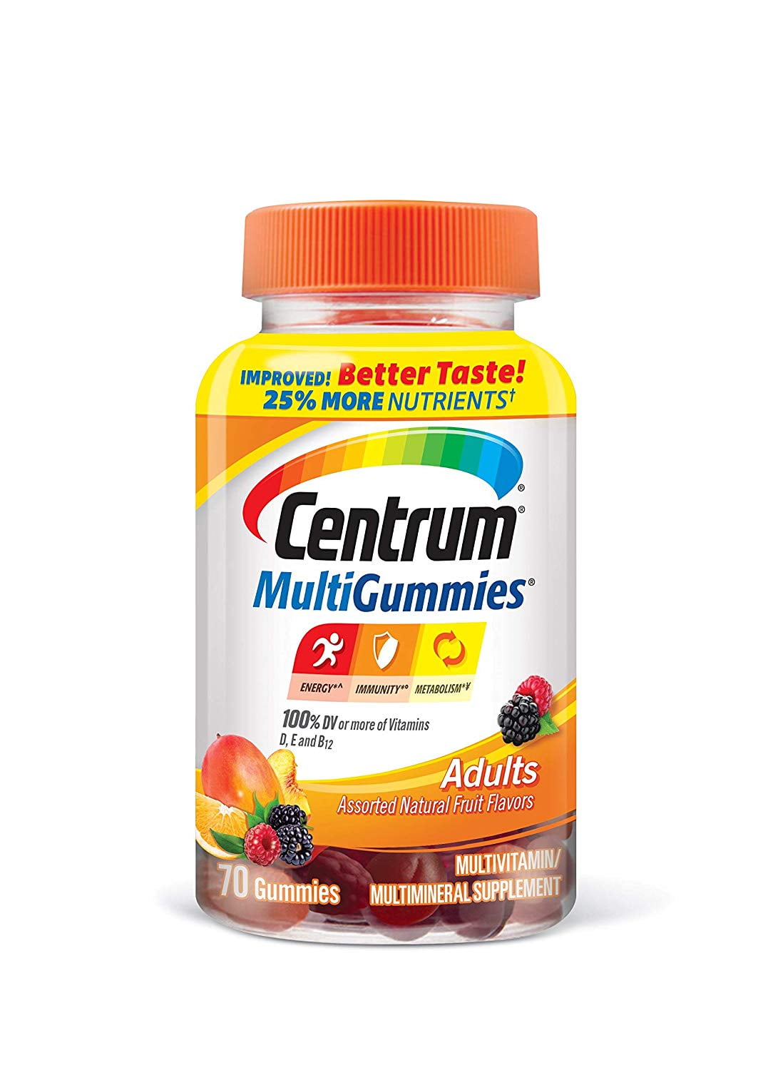 4 Pack Centrum Adult MultiVitamin GlutenFree Supplement Gummies 70