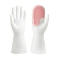 thumbnail image 2 of Guantes reutilizables para lavar platos con palma estropajada | Guantes de goma para la limpieza de la cocina para la protección de las manos | Guantes para lavar utensilios, ollas, 2 of 8