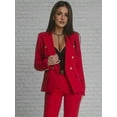 thumbnail image 6 of Women'S Two Piece Suits - Business Blazer Pants Suit Set, Professional Work Outfit for Office Red XL, 6 of 8