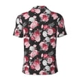 thumbnail image 4 of Rocae Rose Flowers for Men's Short Sleeve Polo Shirt, Quick Drying Performance Moisture Wicking Sports Men's Golf Shirt, 4 of 9