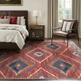 thumbnail image 2 of KoshiMe 6'x9' Area Rugs for Living Room, Machine Washable Rugs Non-Slip, Low Pile Soft Print Pattern Western Rug for Bedroom, Dining Room, Office, Red, 2 of 9