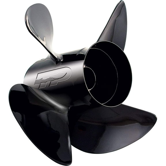 Turning Point Propellers 21431730 Hustler 4-Blade Aluminum Propeller for 40-150 HP Engines with 4.25" Gearcase - 13.25" x 17", Right Hand Prop LE1/LE2-1317-4 , Black , 2X-Large