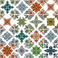 thumbnail image 1 of 12 Sheets 12 Style PVC Stickers Heat Transfer Film for Window Decoration Floral 140x140mm 1 sheet/style, 1 of 7