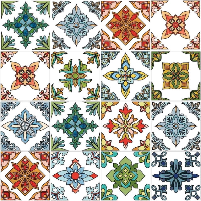 12 Sheets 12 Style PVC Stickers Heat Transfer Film for Window Decoration Floral 140x140mm 1 sheet/style