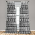 thumbnail image 5 of Ambesonne Mexican Print Curtains, Geometric Monochrome, Pair of 28"x63", Charcoal Grey White, 5 of 5