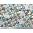 thumbnail image 2 of Soimoi Moss Georgette Fabric Frame,Jug & Flower Pot Patchwork Print Fabric by The Yard 42 Inch Wide, 2 of 3