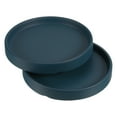 thumbnail image 1 of Unique Bargains 4.5' Ceramic Round Planter Saucer Flower Pot Drip Tray Coaster, Blue 2 Pack, 1 of 5