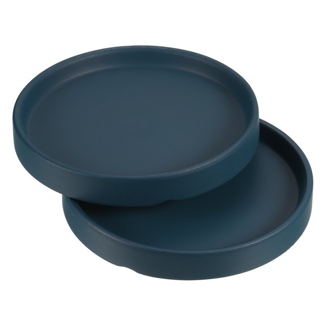 Unique Bargains 4.5' Ceramic Round Planter Saucer Flower Pot Drip Tray Coaster, Blue 2 Pack