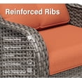 thumbnail image 3 of Meetleisure 3 Piece Wicker Patio Furniture Set, Rattan Chairs with 3-Seater Sofa, High Back, Deep Seating, Wide Armrest, Thick Cushions for Deck Porch, Orange, 3 of 9