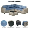 thumbnail image 6 of Ovios 6-Piece All-Weather Wicker Outdoor Sectional Sofa Set with Side Table, 6 of 7
