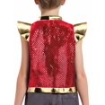 thumbnail image 2 of Moggemol Gilet Prince Garçon Design Arabe à Sequins Ouvert devant avec Manches Courtes Rouge 14, 2 of 6