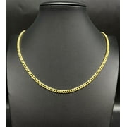 BOSPHORUSGOLD 10K Real Gold Miami Cuban Link Chain Necklace and Bracelet, 10K 4.5mm Miami Cuban Chain, Man Gold Chain, Ladies Gold Chain, Miami Cuban (Necklace length:8;)