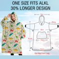 thumbnail image 4 of Oversized Wearable Blanket Hoodie,Colorful Dinosaurs Palms Footprints Pattern Sherpa Blanket Hoodie with Super Pockets,Super Warm Fuzzy Pullover for Women & Men, 4 of 6