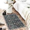 thumbnail image 2 of Moynesa 2'x3' Moroccan Trellis Area Rug, 2x3ft Entry Rug Non-Slip Washable Indoor Door Mat, Small Oriental Accent Throw Rug for Bedroom Kitchen Entryway Bathroom Black, 2 of 7