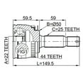 thumbnail image 2 of Febest OUTER CV JOINT 22X49.5X25 # 2210-CER16A44 OEM 49591-2F110, 2 of 2