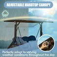 thumbnail image 2 of 3-Seat Patio Porch Swing with Adjustable Hardtop,3 in 1 Convertible Outdoor Porch Swing for Adults,Patio Swing with Thicken Cushion,Pillows & Cup Holders for Porch,Backyard,Garden (Blue), 2 of 8