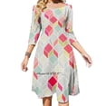 thumbnail image 1 of Vestido con escote cuadrado geométrico, bonito vestido holgado con estampado elegante para fiesta en la playa, 1 of 6