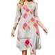 thumbnail image 1 of Vestido con escote cuadrado geométrico, bonito vestido holgado con estampado elegante para fiesta en la playa, 1 of 6