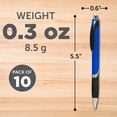 thumbnail image 5 of Ballpoint Pens With Rubber Grip - 10 pack - Black Ink Ball Point Pen with Soft Touch Plastic - Blue, 5 of 5