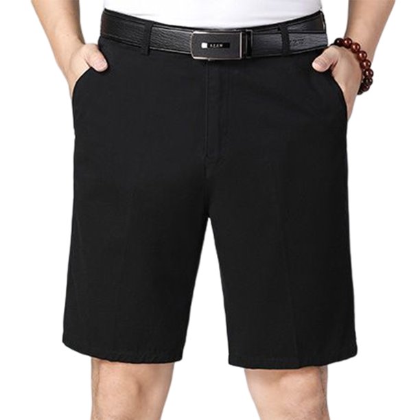 sweethay Pantalones cortos de verano para hombre, fajas que combinan con todo, accesorio informal de moda de negocios, quintos pantalones Prendas para la parte inferior del cuerpo negro treinta y ocho