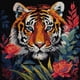 thumbnail image 4 of Kit Punto Cruz Tigre Impreso Hilo Algodón Ecológico Bordado 14CT 40x40cm, 4 of 9