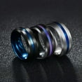 thumbnail image 6 of EOEMY 8mm Black/Blue Brushed Band 316L Stainless Steel Men'S Engagement Rings Sz 6-13, 6 of 7