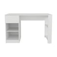 thumbnail image 6 of 47" Wide White Desk with 4 Shelves and 1 Drawer Office Desk for Home Office and Living Room, 6 of 8
