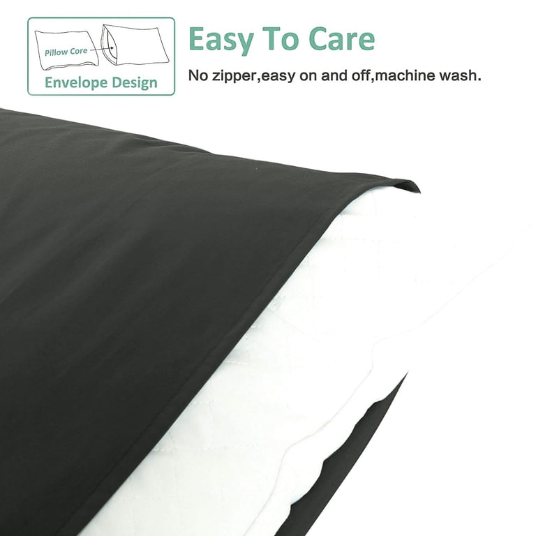 QUEENSBAY 4-Pack King Size Pillowcases - Cooling Microfiber, Envelope Closure
