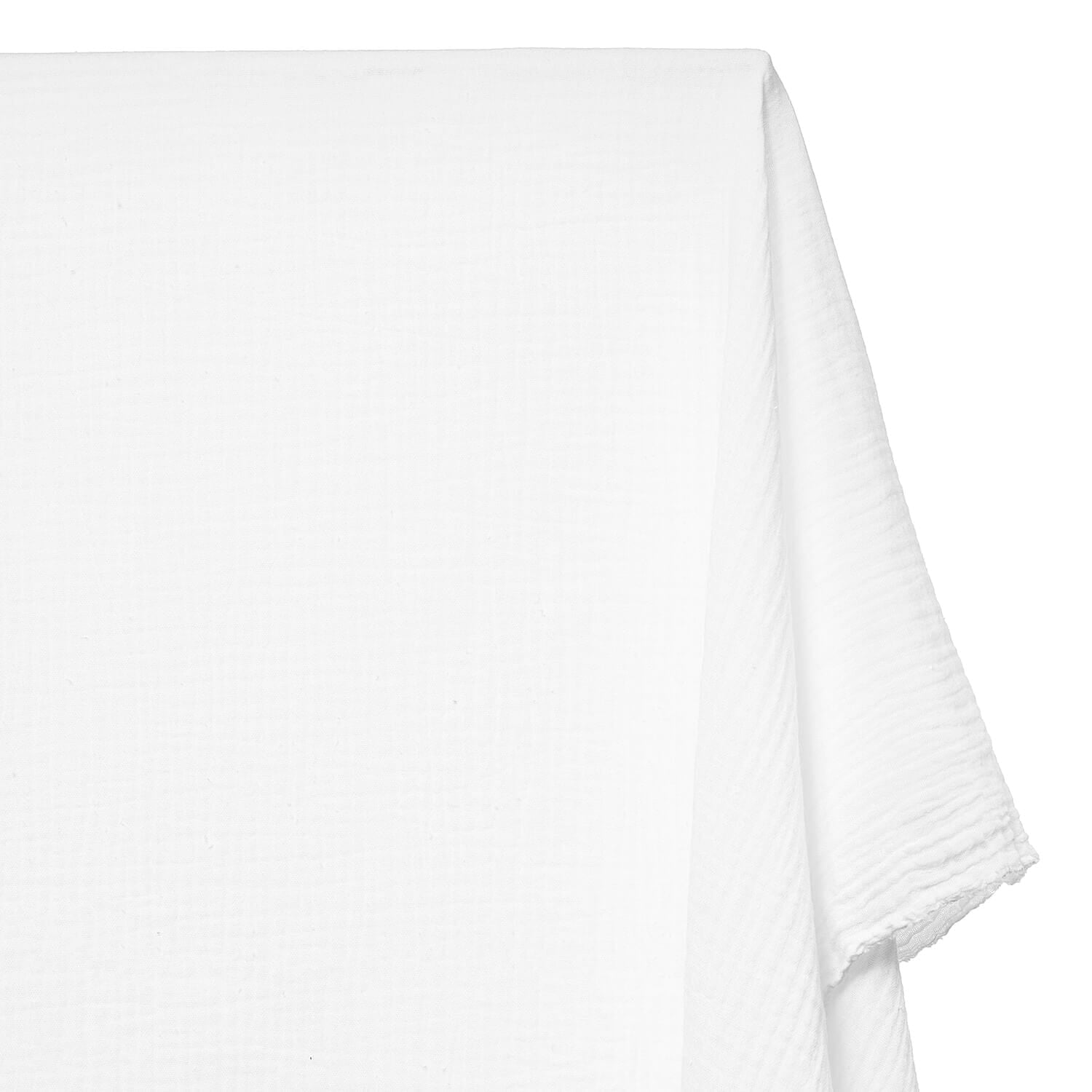 Double Cotton Gauze Hypoallergenic Lightweight Leno Crinkle Fabric By The Yard - For Sewing Apparel, Accessories, & Décor - White (1 Yard)