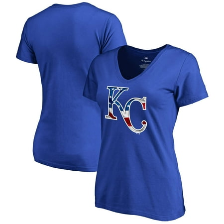 Kansas City Royals Fanatics Branded Women's 2018 Memorial Day Banner Wave V-Neck T-Shirt -