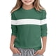thumbnail image 4 of Blusas y camisas de manga corta con cuello redondo para verano y primavera, moda para niños pequeños, blusa lisa con cuello redondo y manga 3/4 para mujer, blusa de poliéster para niños, 4 of 5
