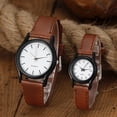 thumbnail image 4 of NovaStitch Men‘s Watch Minimalist Leather Strap Watch, Casual Analog Wristwatch for Daily Wear, Classic Dress Watch for Men - White Dial Light Brown Band, 4 of 6