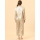 thumbnail image 4 of Conjuntos de pijama para mujer Ropa de dormir de manga larga con botones Traje de noche suave para mujer Conjuntos de salón Pj Amarillo claro XS, 4 of 5