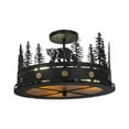 thumbnail image 2 of Meyda Tiffany 134785 16" W Northwoods Bear At Dusk Flush Mount Ceiling Fixture - Orange, 2 of 4