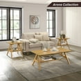 thumbnail image 3 of Roundhill Furniture Arona Mid-Century Modern Wood Shelf Coffee Table, Natural Oak Finish, 3 of 8