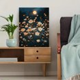 thumbnail image 5 of Qisvanset 12x16 Inch 2D Flat Framed Canvas Art, Moonlit Orange White Wildflower Meadow Rustic Night Floral Wall Art, 5 of 5