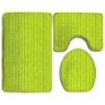 thumbnail image 1 of ABPHQTO Textura de madera verde transparente Juego de alfombras de baño de 3 piezas Alfombra de baño Alfombra de contorno y tapa de inodoro, 1 of 2