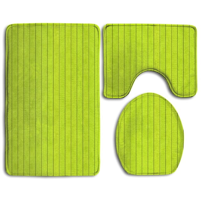 ABPHQTO Textura de madera verde transparente Juego de alfombras de baño de 3 piezas Alfombra de baño Alfombra de contorno y tapa de inodoro