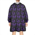 thumbnail image 2 of Purple Butterfly Pattern Wearable Oversized Blanket,Wearable Blanket Hoodie for Adults,Cozy Hooded Blankets with Super Pockets,Super Warm Fuzzy Pullover for Women & Men, 2 of 6