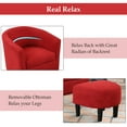 thumbnail image 4 of Bonzy Home Velvet Accent Chair with Ottoman for Living Room,Red, 4 of 7