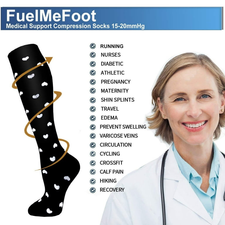  FuelMeFoot 3 Pack Copper Compression Socks - Compression  Socks Women & Men Circulation - Best For Medical