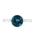 thumbnail image 4 of Rosec Jewels 0.75 CT Elegant London Blue Topaz Solitaire Ring for Women, Round Cut London Blue Topaz Gold Ring in Lotus Basket Setting, 10K White Gold, US 8.00, 4 of 9