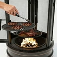 thumbnail image 2 of ALAULM Metal Chiminea Fire Pit with Grill, 2 in 1 Firepit with Adjustable Grill Tray & Mesh Spark Screen Door, 3-Door Multi-Access Fireplace for Patio, Garden & Backyard, 2 of 7