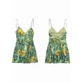 thumbnail image 2 of Women'S Print Mini Dress -Backless Slip Dress with Draped Detail, Party Short Dresses Green S, 2 of 6